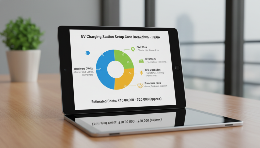 A detailed look at the financial components involved in launching a commercial EV charging station.